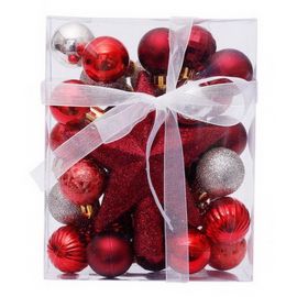 Artezan Χριστουγεννιάτικες Μπάλες 3cm Full Set Κόκκινο Άσπρο + Αστέρι Κορυφή Δέντρου 30τμχ/κουτί