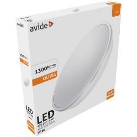 Avide LED Μοντέρνα Πλαφονιέρα Οροφής Olivia  15W 280*42mm Λευκό 4000K Ασημί