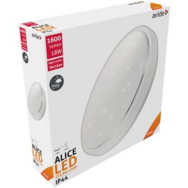Avide LED Μοντέρνα Πλαφονιέρα Οροφής Alice IP44 18W Λευκό 4000K 