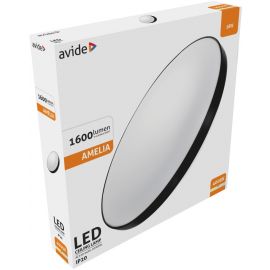 Avide LED Μοντέρνα Πλαφονιέρα Οροφής Amelia Black 18W 355*65mm Λευκό 4000K