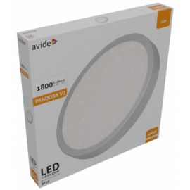 Avide LED Πλαφονιέρα οροφής Pandora V2 Ασημί 24W 380*50mm NW 4000K