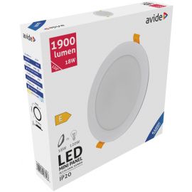Avide LED Φωτιστικό Οροφής Χωνευτό Στρογγυλό Πλαστικό 18W Ψυχρό 6400K