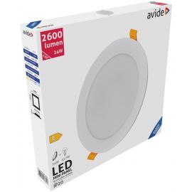 Avide LED Φωτιστικό Οροφής Χωνευτό Στρογγυλό Πλαστικό 24W Ψυχρό 6400K