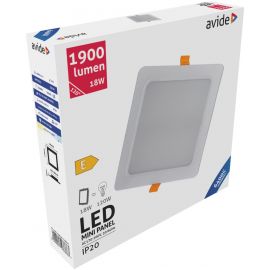 Avide LED Φωτιστικό Οροφής Χωνευτό Τετράγωνο Πλαστικό 18W Ψυχρό 6400K