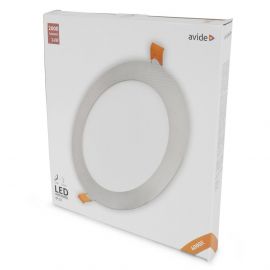 Avide LED Στρογγυλό Πάνελ Οροφής Χωνευτό από Αλουμίνιο Satin Nickel 24W NW 4000K