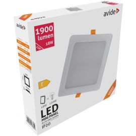 Avide LED Φωτιστικό Οροφής Χωνευτό Τετράγωνο Πλαστικό 18W Λευκό 4000K