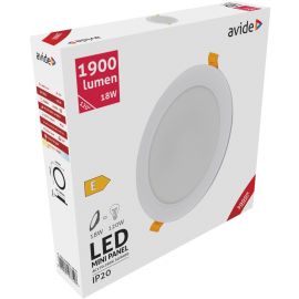 Avide LED Φωτιστικό Οροφής Χωνευτό Στρογγυλό Πλαστικό 18W Θερμό 3000K
