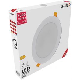 Avide LED Φωτιστικό Οροφής Χωνευτό Στρογγυλό Πλαστικό 24W Θερμό 3000K