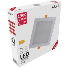 Avide LED Φωτιστικό Οροφής Χωνευτό Τετράγωνο Πλαστικό 18W Θερμό 3000K