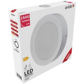 Avide LED Φωτιστικό Οροφής Χωνευτό Στρογγυλό Πλαστικό 24W Θερμό 3000K