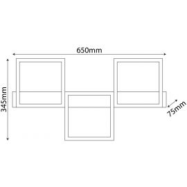 Avide Design Φωτιστικό Οροφής Harper-3 36W Λευκό 4000K