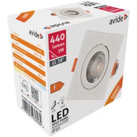 Avide LED Χωνευτό Σπότ 38° Τετράγωνο 5W Λευκό 4000K