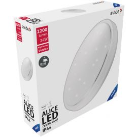 Avide LED Μοντέρνα Πλαφονιέρα Οροφής  Alice IP44 24W 380*110.0mm Ψυχρό 6400K