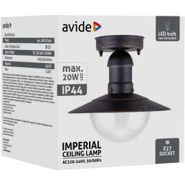 Avide Εξωτερικό Φωτιστικό Οροφής Imperial 1xE27 IP44 Σκούρο Χρυσό