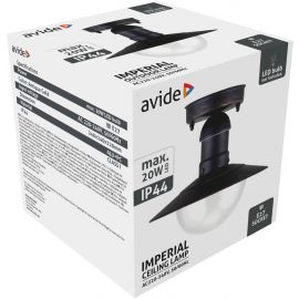 Avide Εξωτερικό Φωτιστικό Οροφής Imperial 1xE27 IP44 Σκούρο Χρυσό