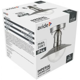 Avide Εξωτερικό Φωτιστικό Οροφής Imperial 1xE27 IP44 Ανοξείδωτο Ατσάλι