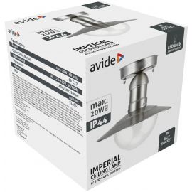 Avide Outdoor Ceiling Lamp Imperial 1xE27 IP44 Stainless Steel