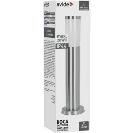 Avide Εξωτερικό Φωτιστικό Κήπου Boca 1xE27 450mm IP44 Σατέν Νίκελ