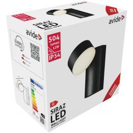 Avide Εξωτερικό Φωτιστικό Τοίχου Siraz LED 12W Θερμό 3000K IP54