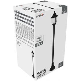 Avide Εξωτερικό Φωτιστικό Κολώνα Mateo-XL 122cm 1xE27 IP44 Μαύρο