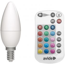 Avide Smart LED Candle 4.9W RGB+W 2700K with IR remote