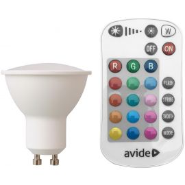 Avide LED Smart GU10 4.2W RGB+W 2700K με IR Τηλεχειριστήριο