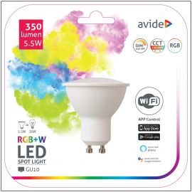 Avide LED Smart GU10 5.5W RGB+W WIFI APP Control