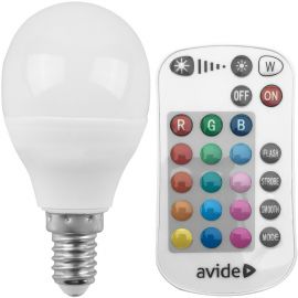 Avide LED Smart Σφαιρική 4.9W RGB+W 2700K με IR Τηλεχειριστήριο