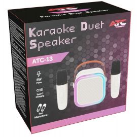 ATC-13 Ασύρματο Ηχείο Καραόκε με 2 Μικρόφωνα 5W RGB