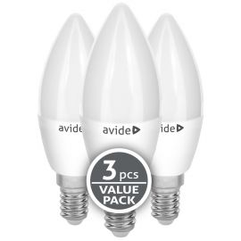 Avide LED Κερί 5W E14 Ψυχρό 6400K Value 3τμχ
