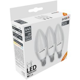 Avide LED Κερί 5W E14 Λευκό 4000K Value 3τμχ