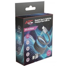 ATC-C6 Magnetic Type-C to Lightning 27W Charging & Sync Cable 1m Black