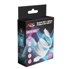 ATC-C6 Μαγνητικό Καλώδιο Φόρτισης USB-A σε Lightning 12W 1m Λευκό
