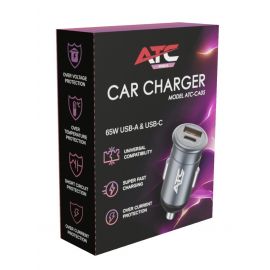 ATC-CA05 Φορτιστής Αυτοκινήτου USB-A & Type-C 65W