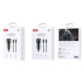 XO CC60 Smart Διαφανής Φορτιστής Αυτοκινήτου A30+C30 60W+Type-c Καφέ