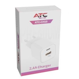 ATC-CH10 Φορτιστής PD με 2 Θύρες USB-Α & Type-C 12W