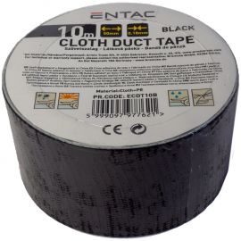 Entac Ταινία Αυτοκόλλητη Υφασμάτινη 0.18x50mm Μαύρο 10m
