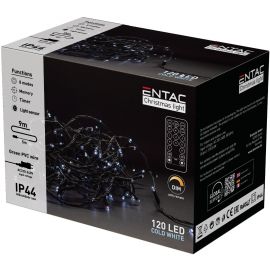 Entac Christmas IP44 120 LED Light CW 9m with Remote