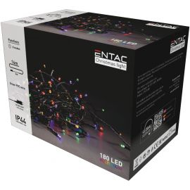 Entac Χριστουγεννιάτικα Λαμπάκια IP44 180 LED Πολύχρωμα 14m