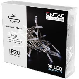 Entac Christmas Indoor 30 LED Light CW 3m (3AA excl.)