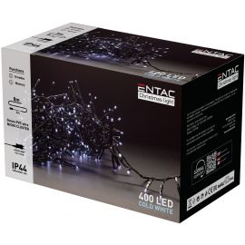 Entac Χριστουγεννιάτικα Λαμπάκια IP44 400 LED Ψείρες Ψυχρό 8m