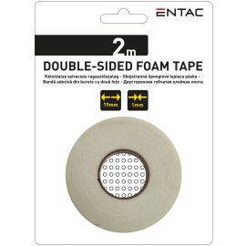 Entac Ταινία Αυτοκόλλητη Αφρώδης Διπλής Όψης 1x19mm Λευκό 2m