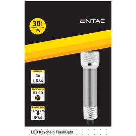 Entac Φακός 5 LED Μπρελόκ Ασημί