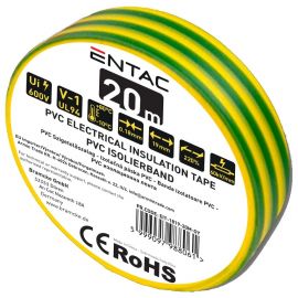 Entac Μονωτική 0.18x19mm Πράσινο-Κίτρινο 20m