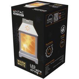 Entac LED Mini Χάλκινο Φανάρι Λευκό 12cm