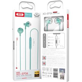 XO EP34 Μεταλλικό Half In-ear Handsfree  1.2μ Πράσινο