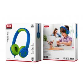XO EP47 Ακουστικό Παιδικό για Εκμάθηση Ενσύρματο Μπλέ-Πράσινο