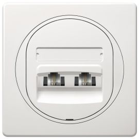 EON Double telephone socket 2xRJ12 6/4 Cat 3, white