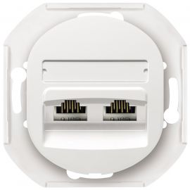 EON E614.0 Data socket double without cover frame 2xRJ45 Cat 5e UTP, white