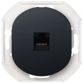 EON E616S.E1 Data socket without cover frame 1xRJ45 Cat 6A FTP, soft-touch black